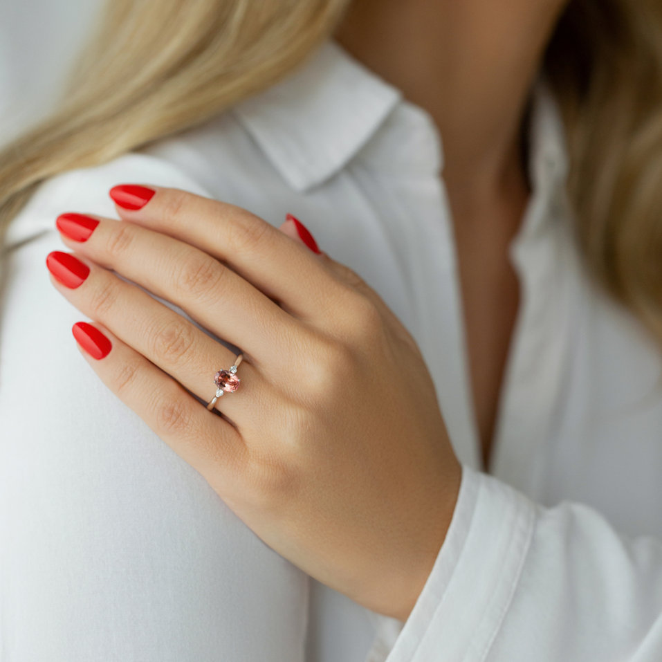 Prsteň s turmalinom a diamantmi Ivy Elegance