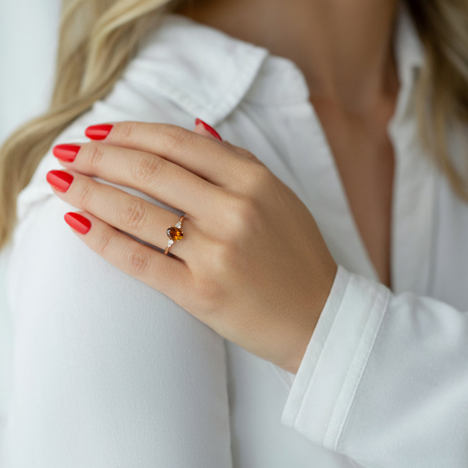 Prsteň s turmalínom a diamantmi Ephesus