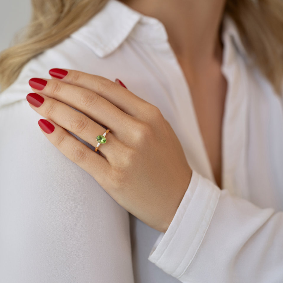 Prsteň s tourmalínom a diamantmi Mystical Shade