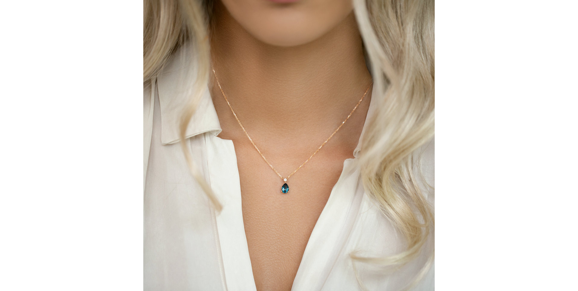Náhrdelník s diamantom a tanzanitom Galatea
