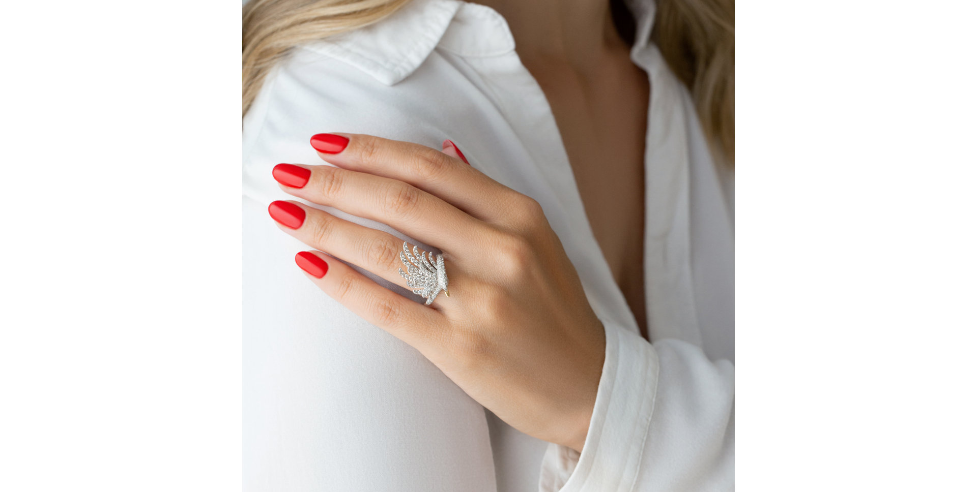 Prsteň s diamantmi White Swan