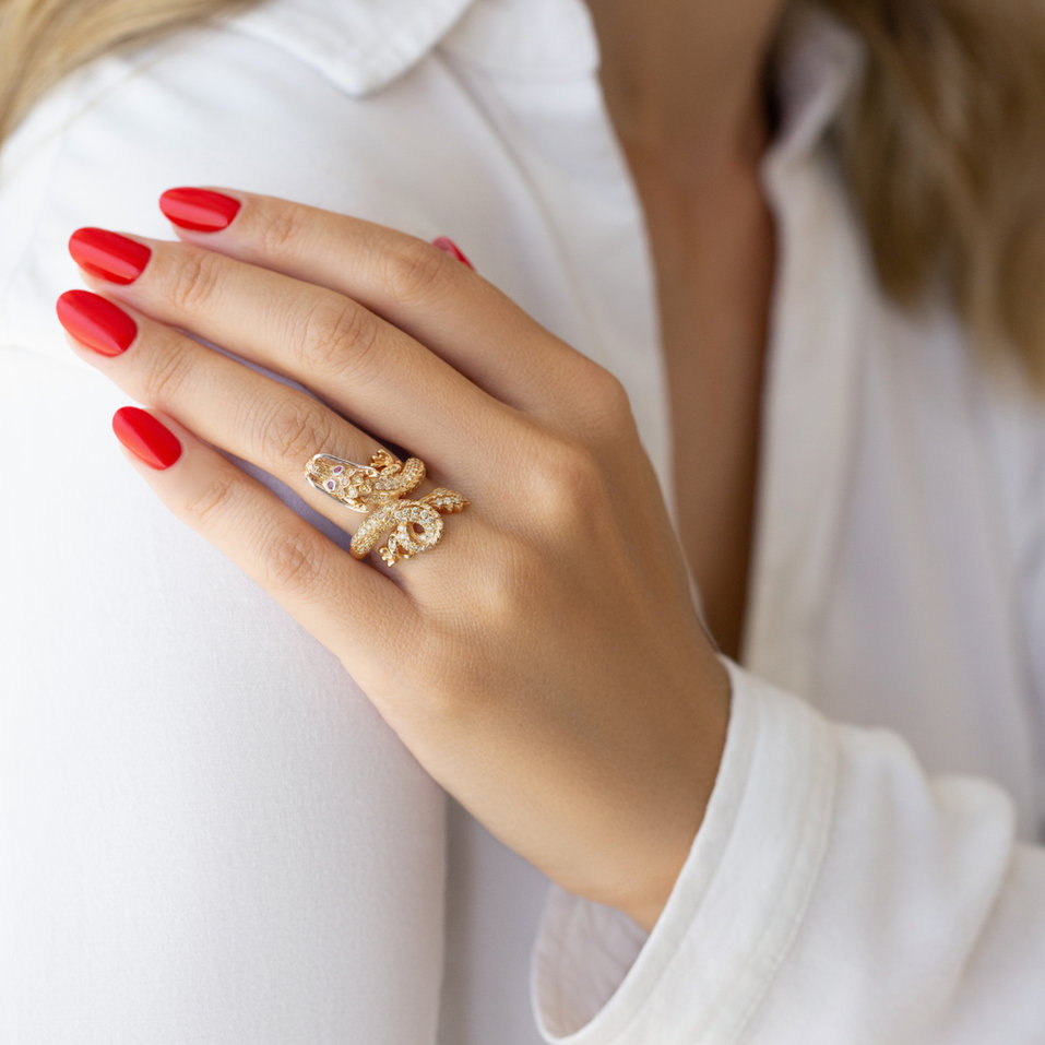 Prsteň s diamantmi a rubíny Dragon Dynasty