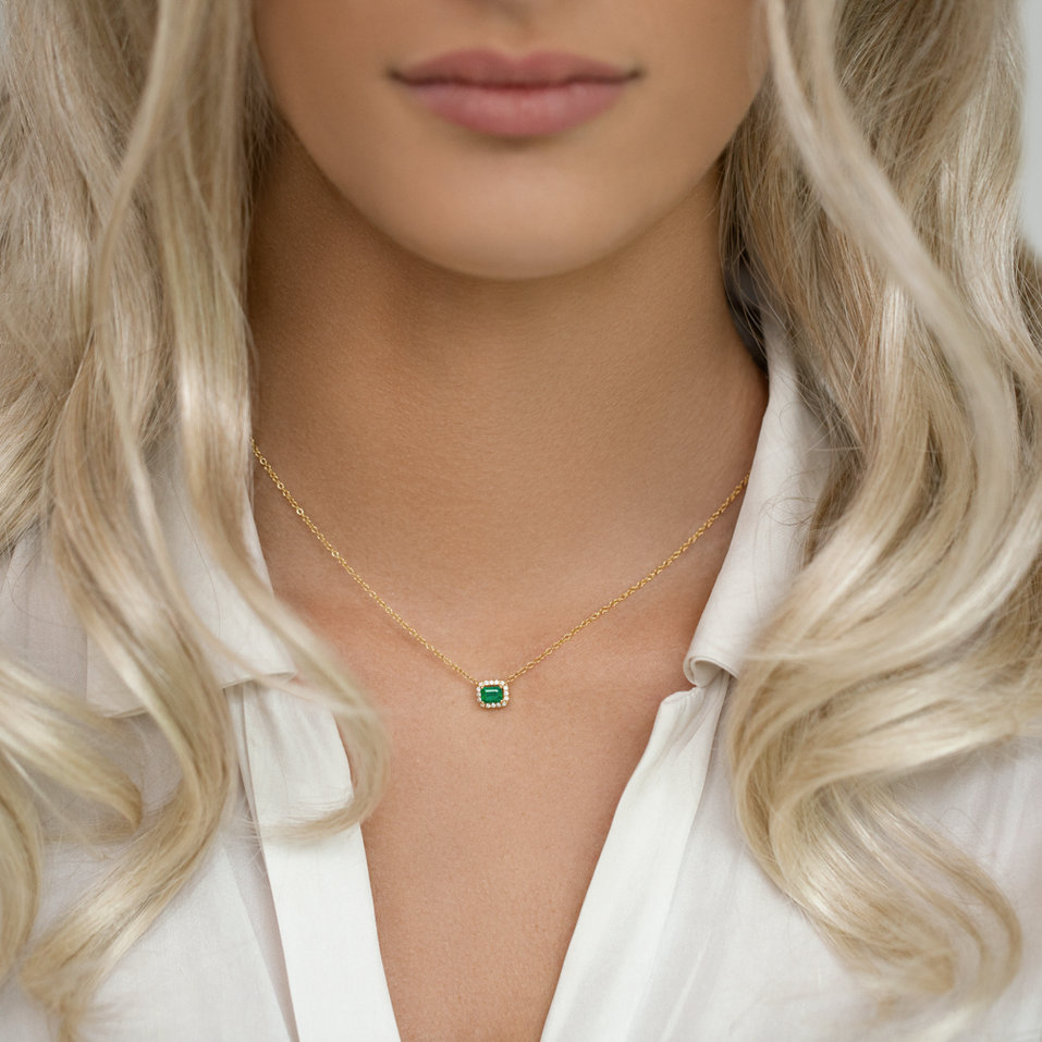 Náhrdelník so smaragdom a diamantmi Richella