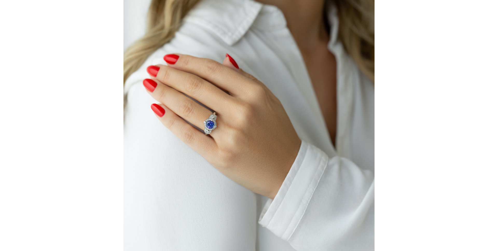 Prsteň s diamantmi a tanzanitom Imperial Glory