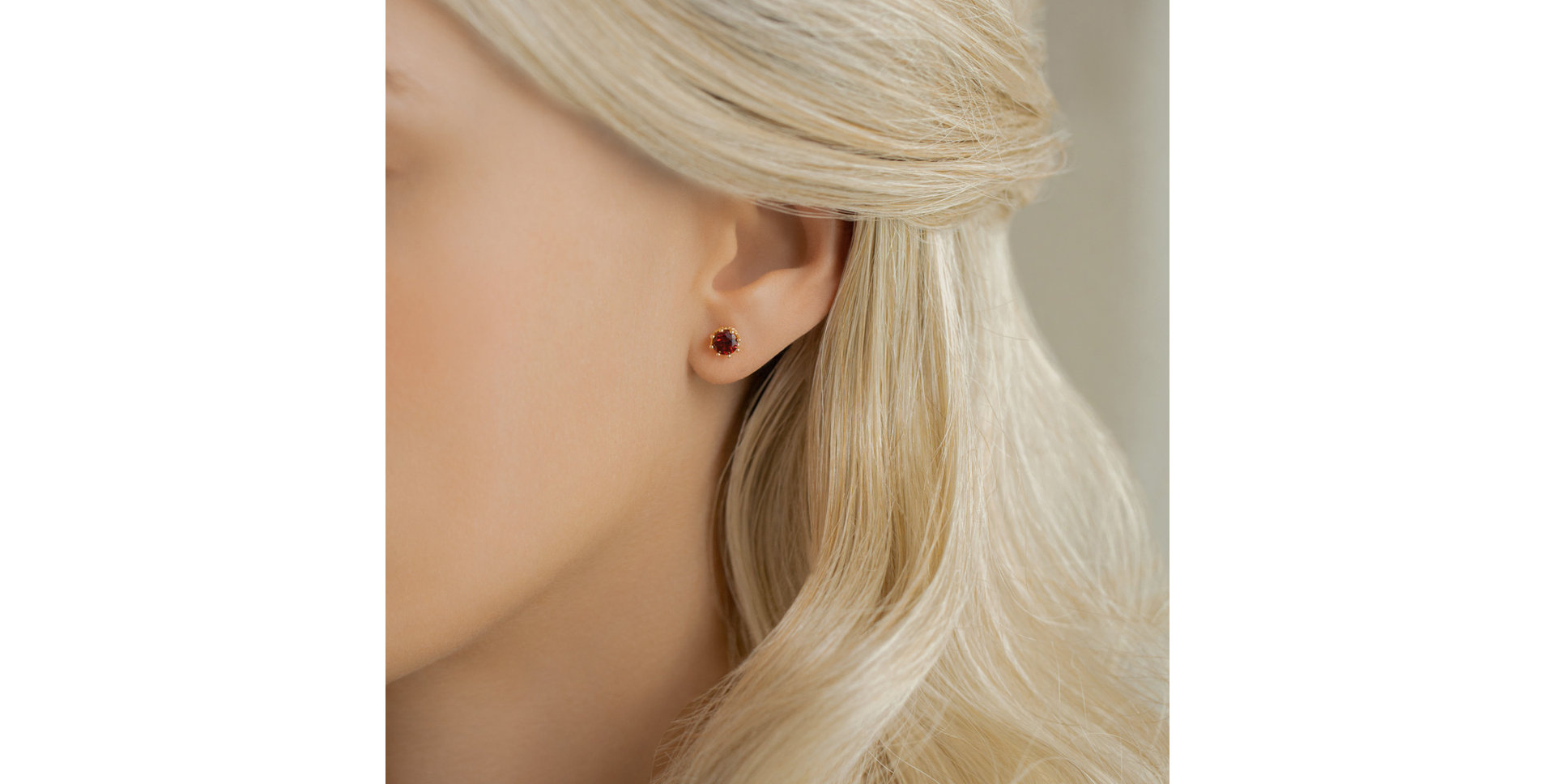 Náušnice s rhodolitom Crown of Hearts