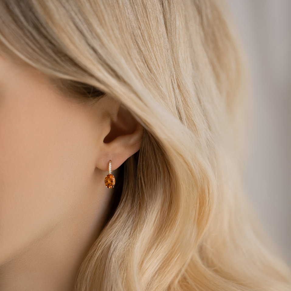 Náušnice s diamantmi a turmalínom Iris Elegance