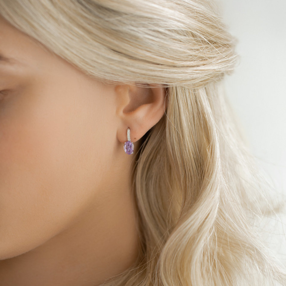 Náušnice s diamantmi a topásom Niké Elegance