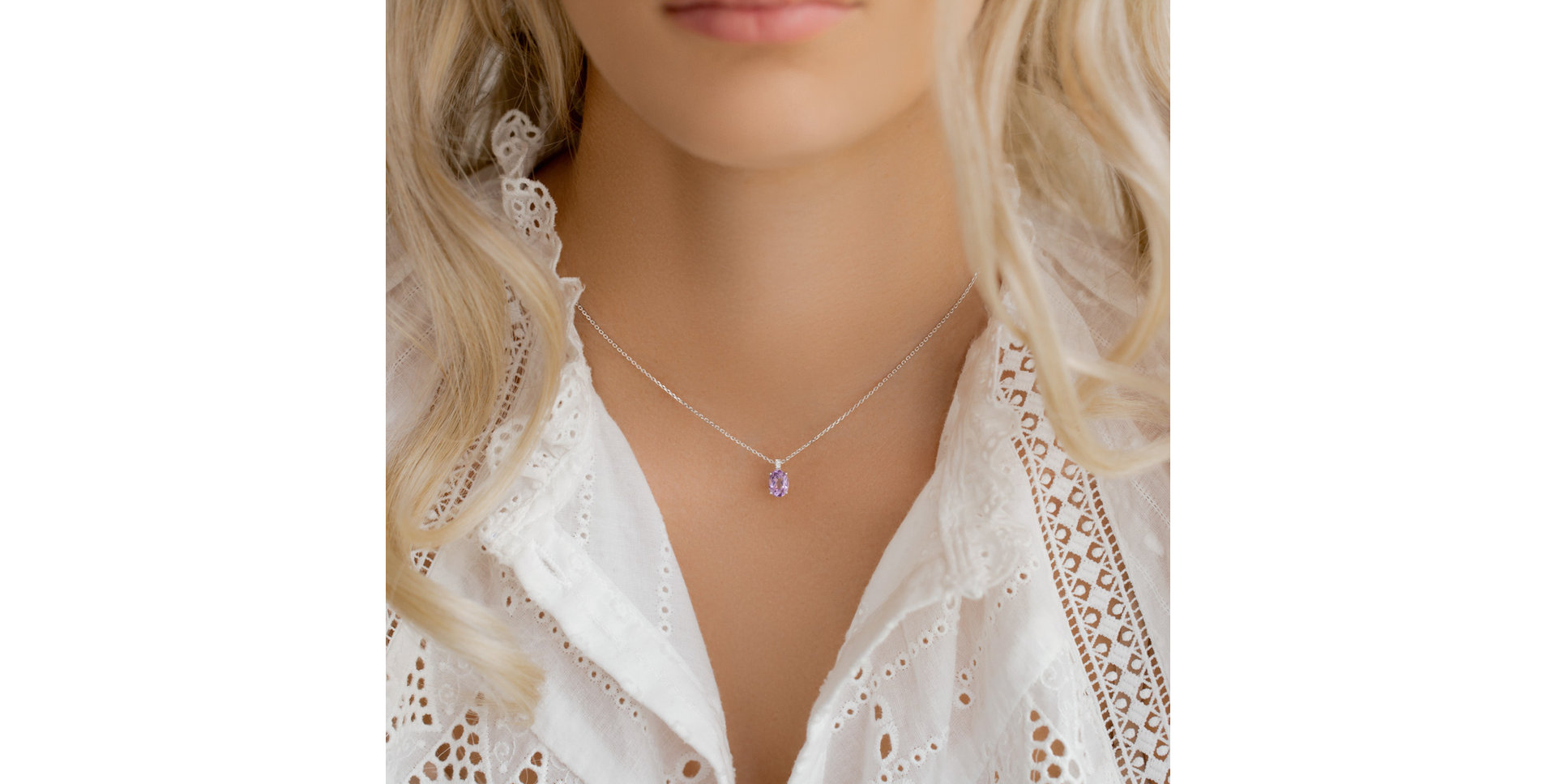 Náhrdelník s diamantmi a ametystom Aurora