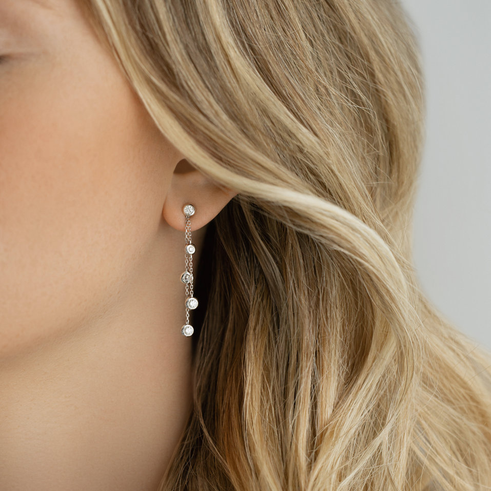 Náušnice s diamantmi Dots Waterfall