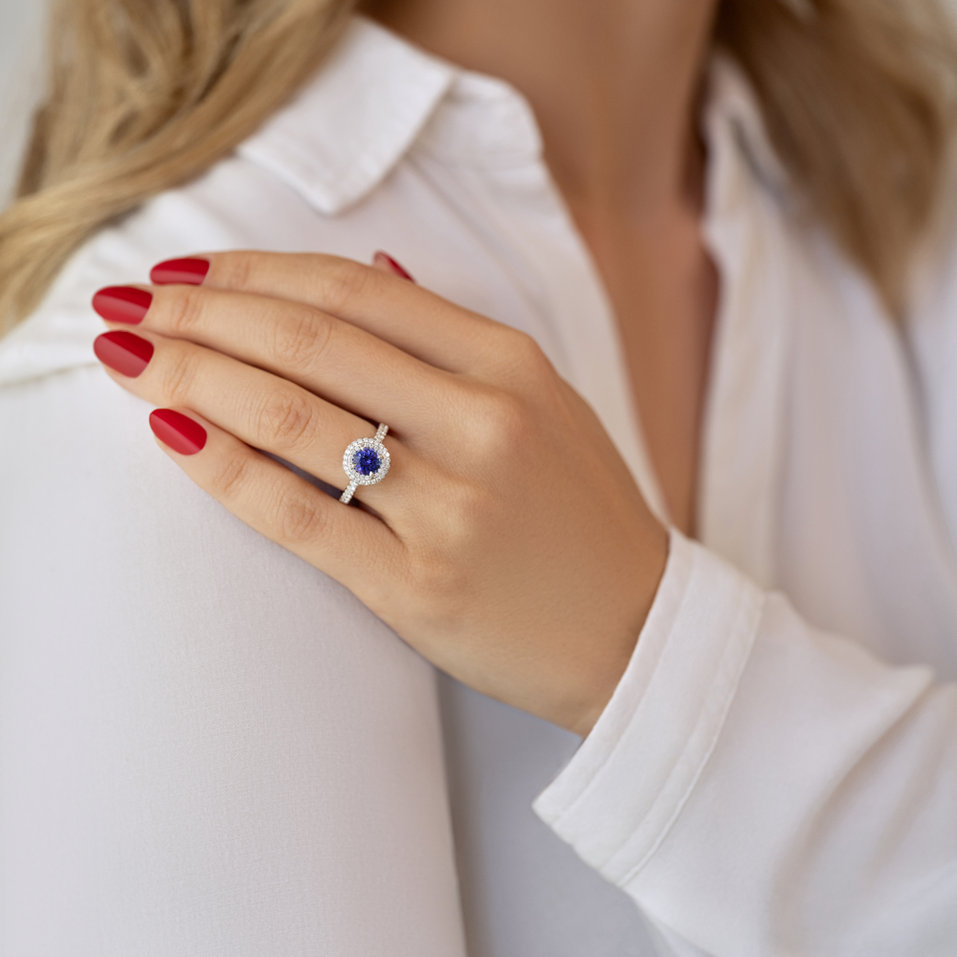 Prsteň s diamantmi a tanzanitom Muriel