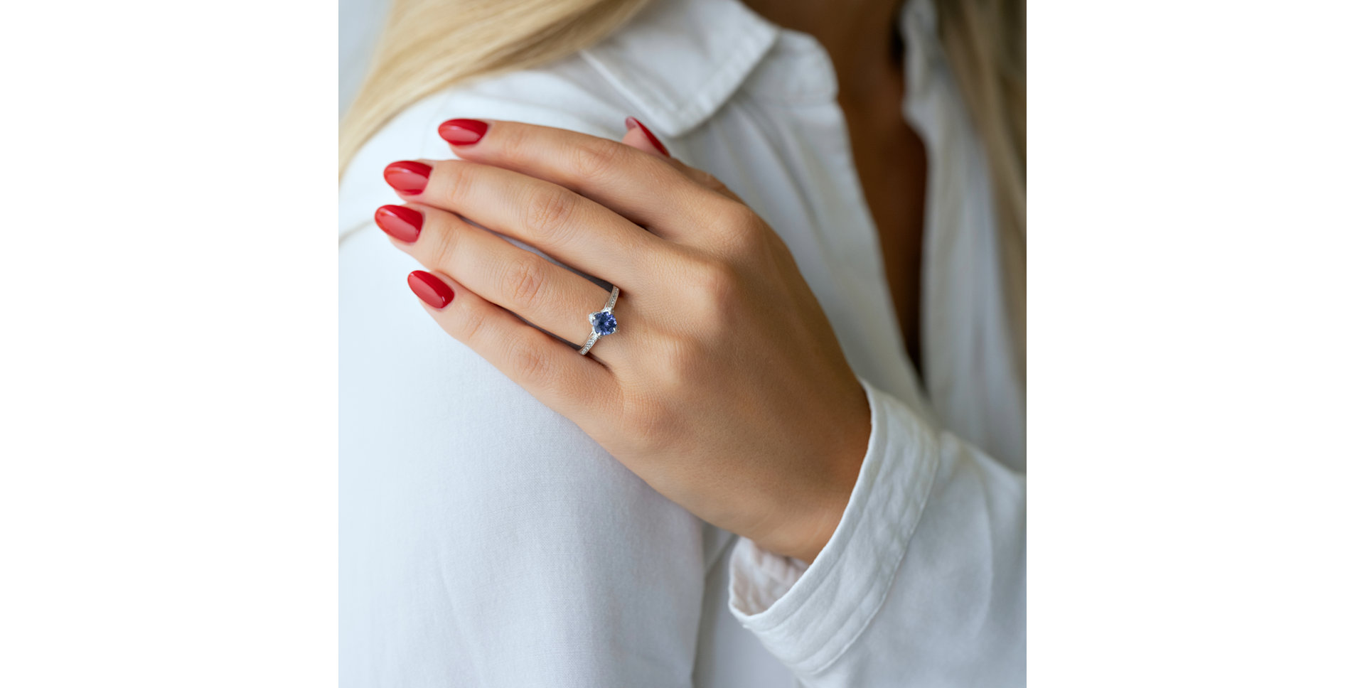 Prsteň s diamantmi a tanzanitom Sierra