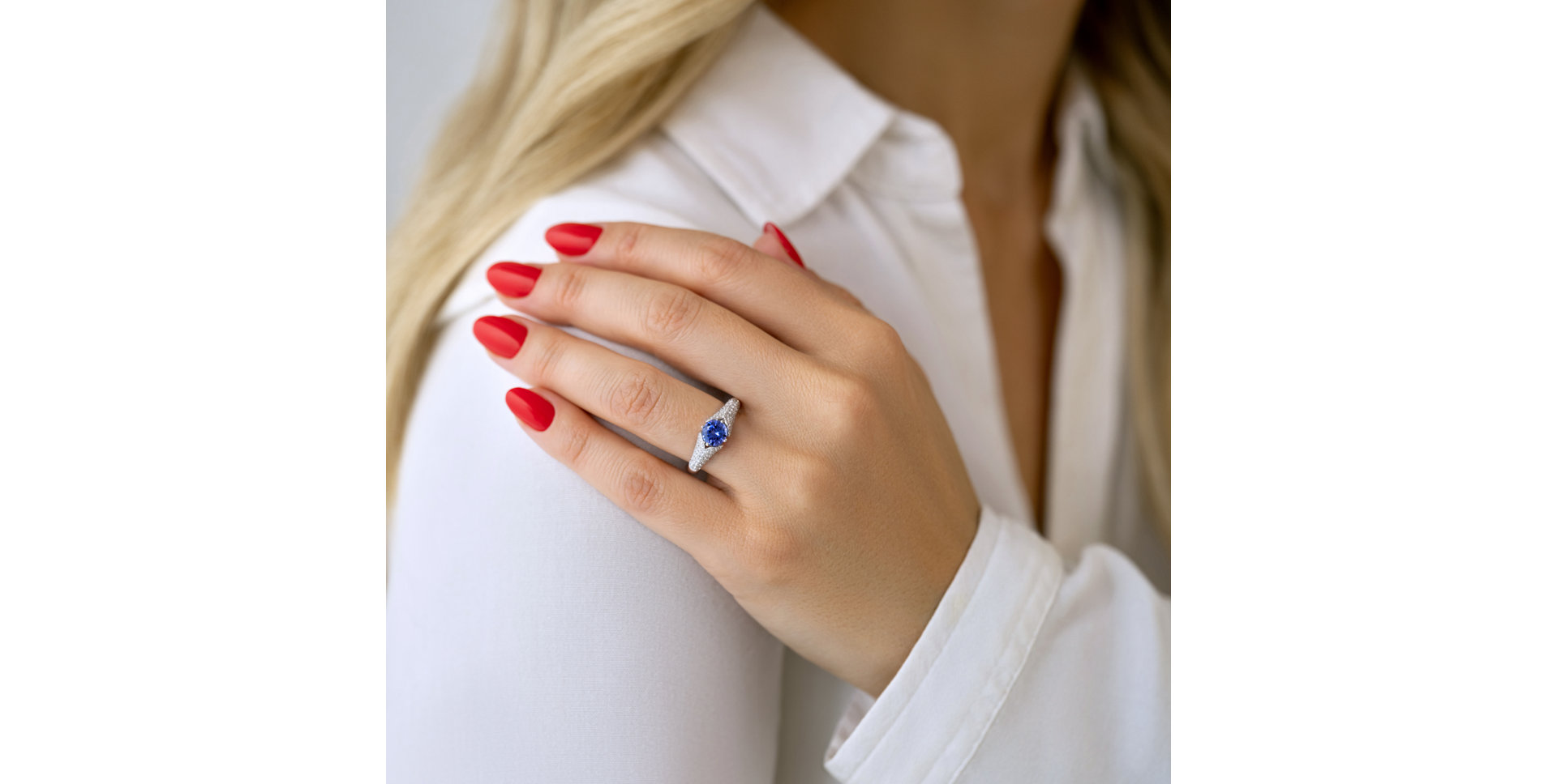 Prsteň s diamantmi a tanzanitom Rya