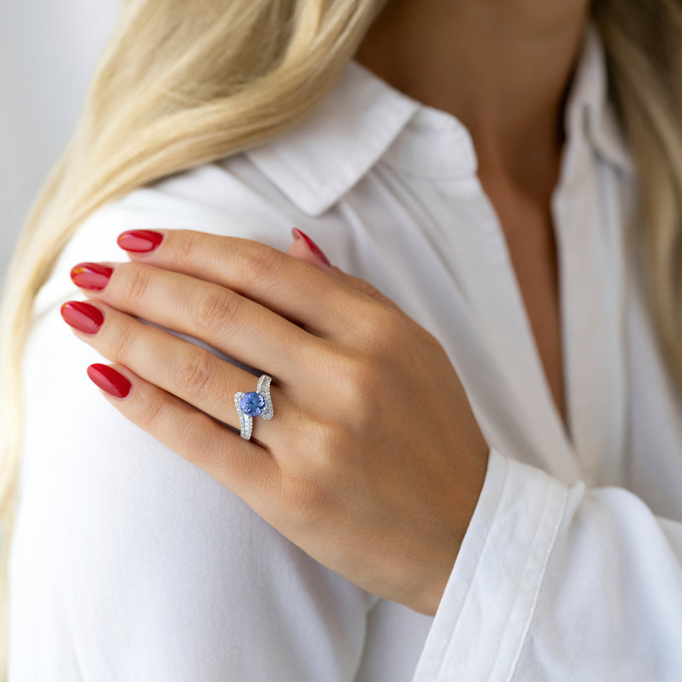 Prsteň s diamantmi a tanzanitom Vitoria
