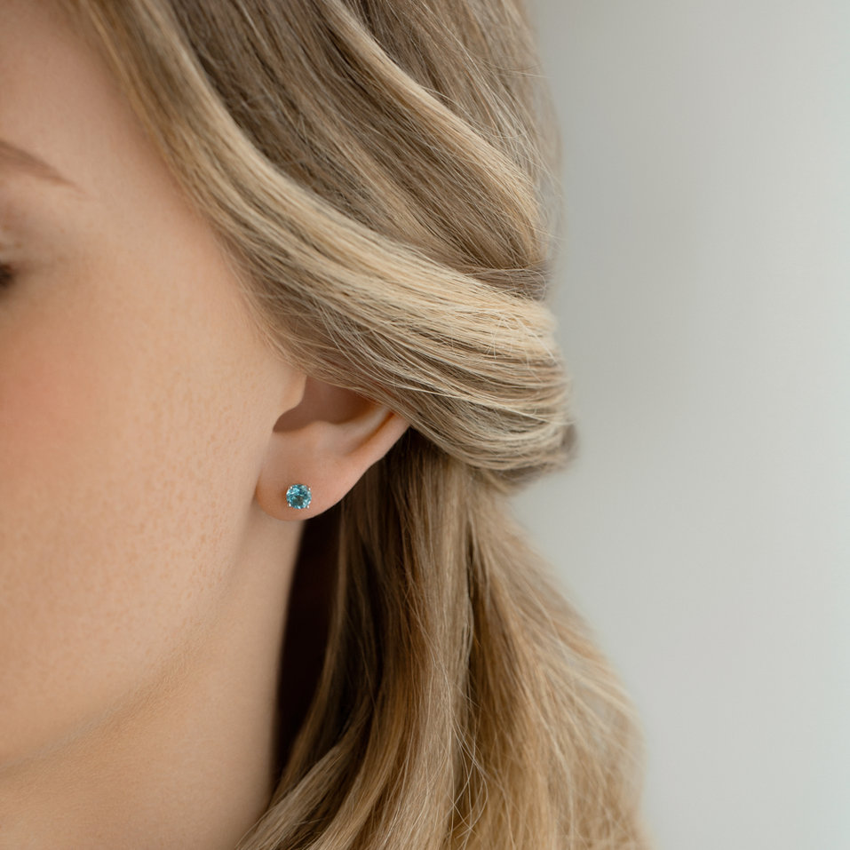 Náušnice s topásom Orbs