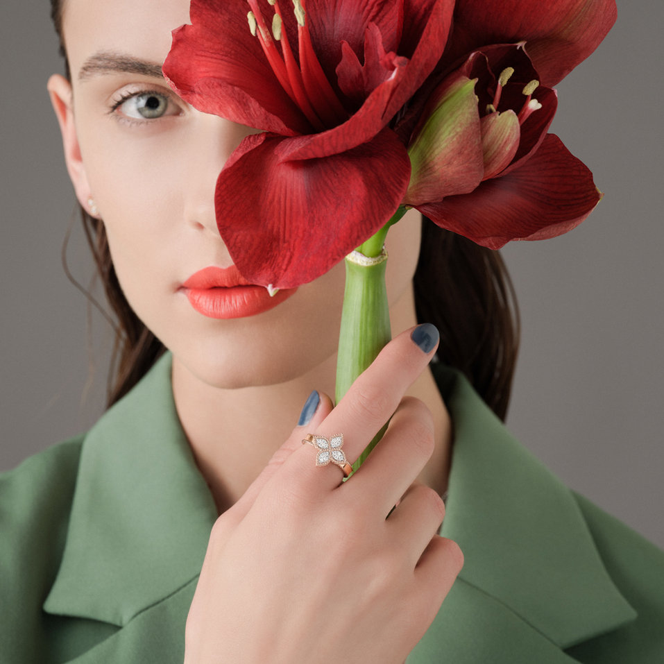 Prsteň s diamantmi Princess Flower