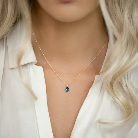 Náhrdelník s diamantom a topásom Galatea