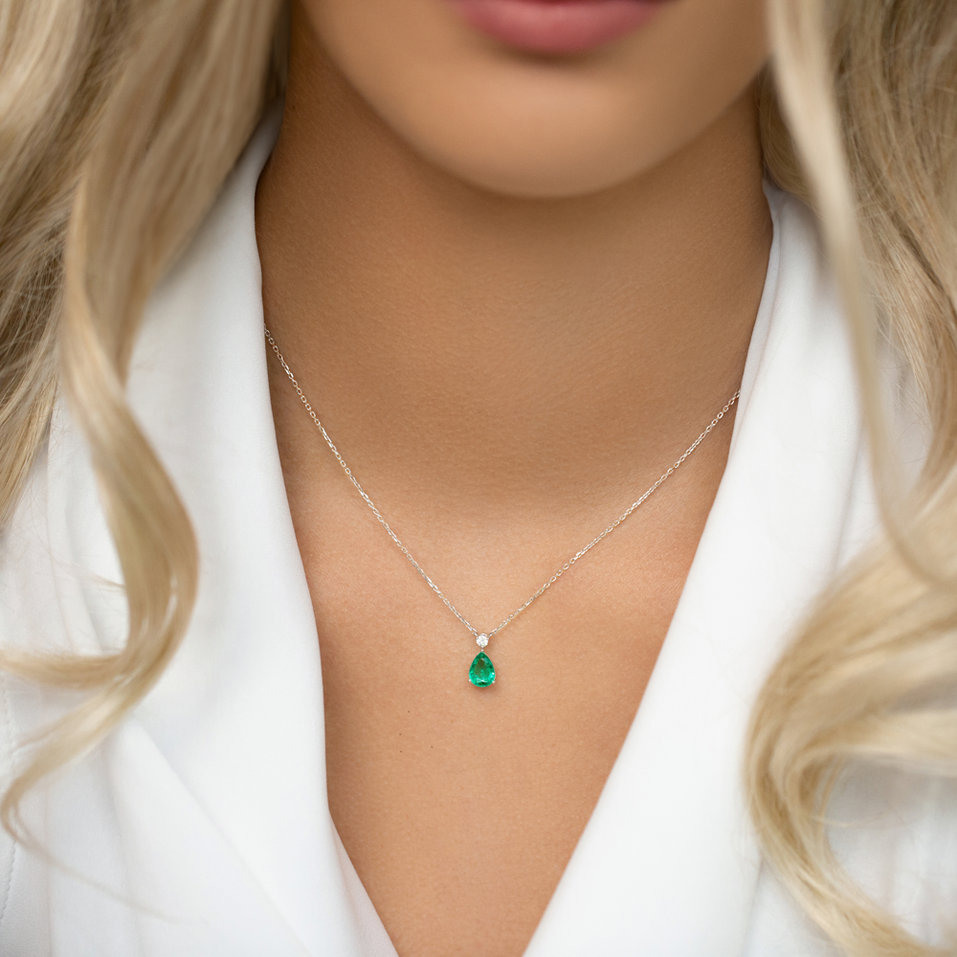Náhrdelník s diamantom a turmalínom Galatea