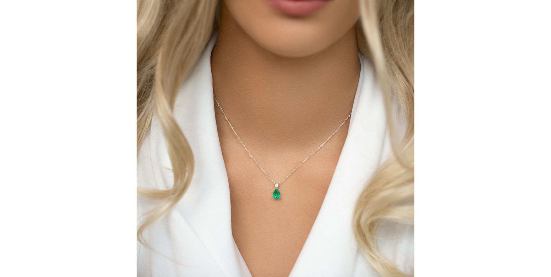 Náhrdelník s diamantom a turmalínom Galatea