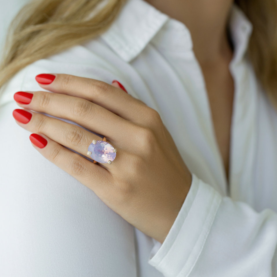 Prsteň s diamantmi a ametystom Lavender Miracle