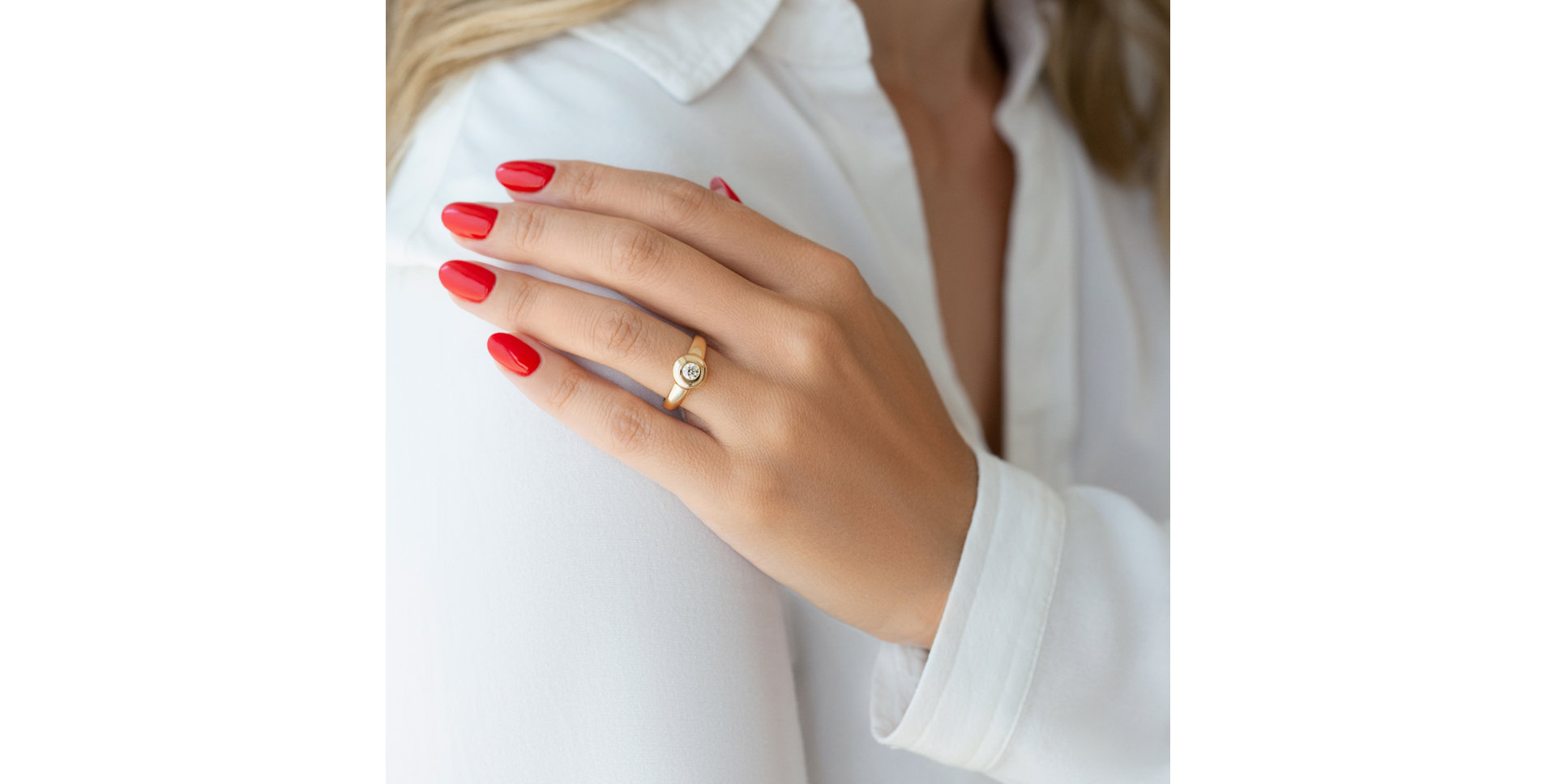 Prsteň s diamentom Circle of Light