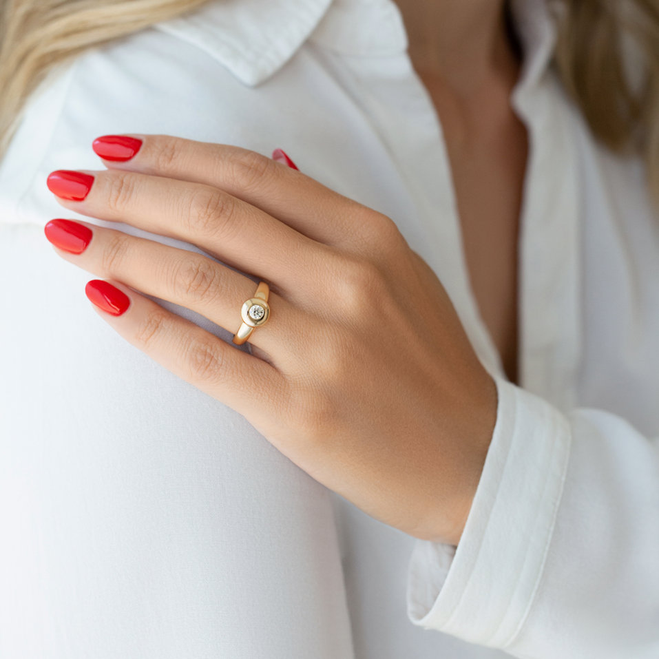 Prsteň s diamentom Circle of Light