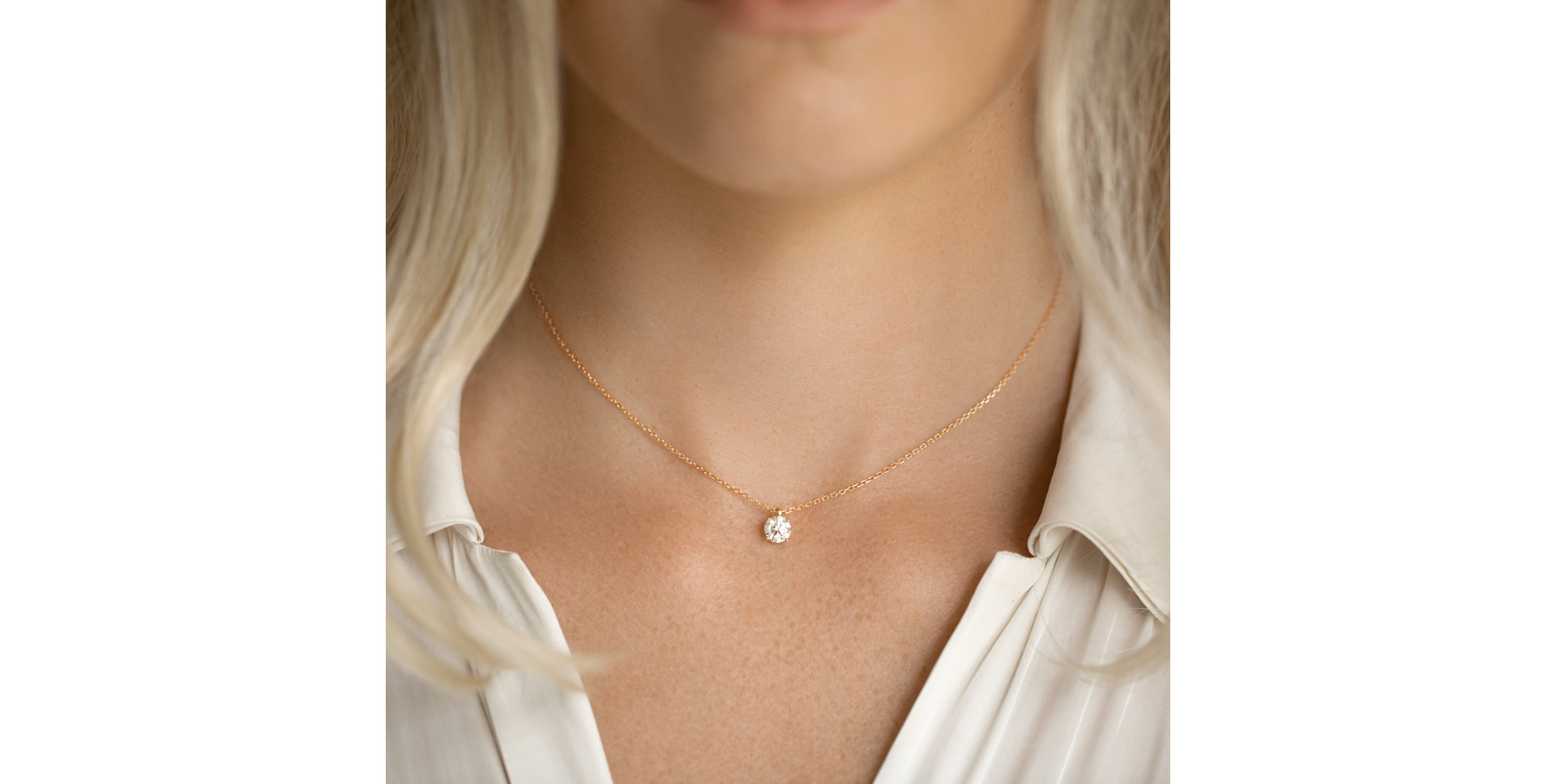 Náhrdelník s diamantom Soft Light
