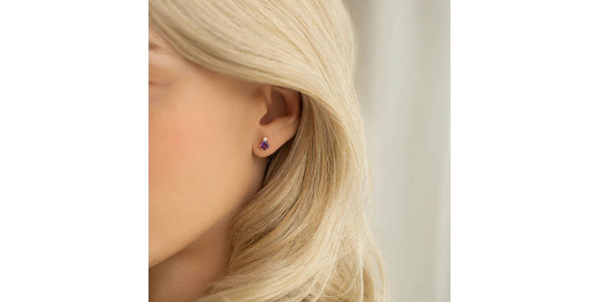 Náušnice s diamantom a topásom Lux