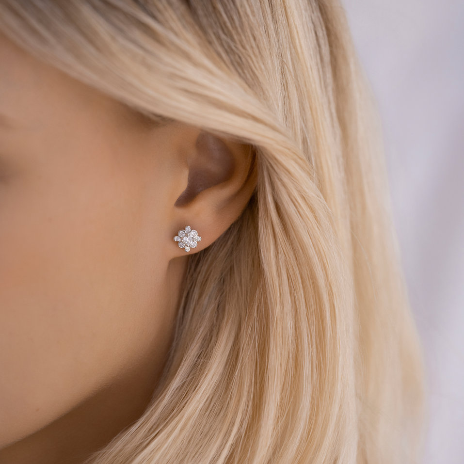 Náušnice s diamantmi Blooming Charms