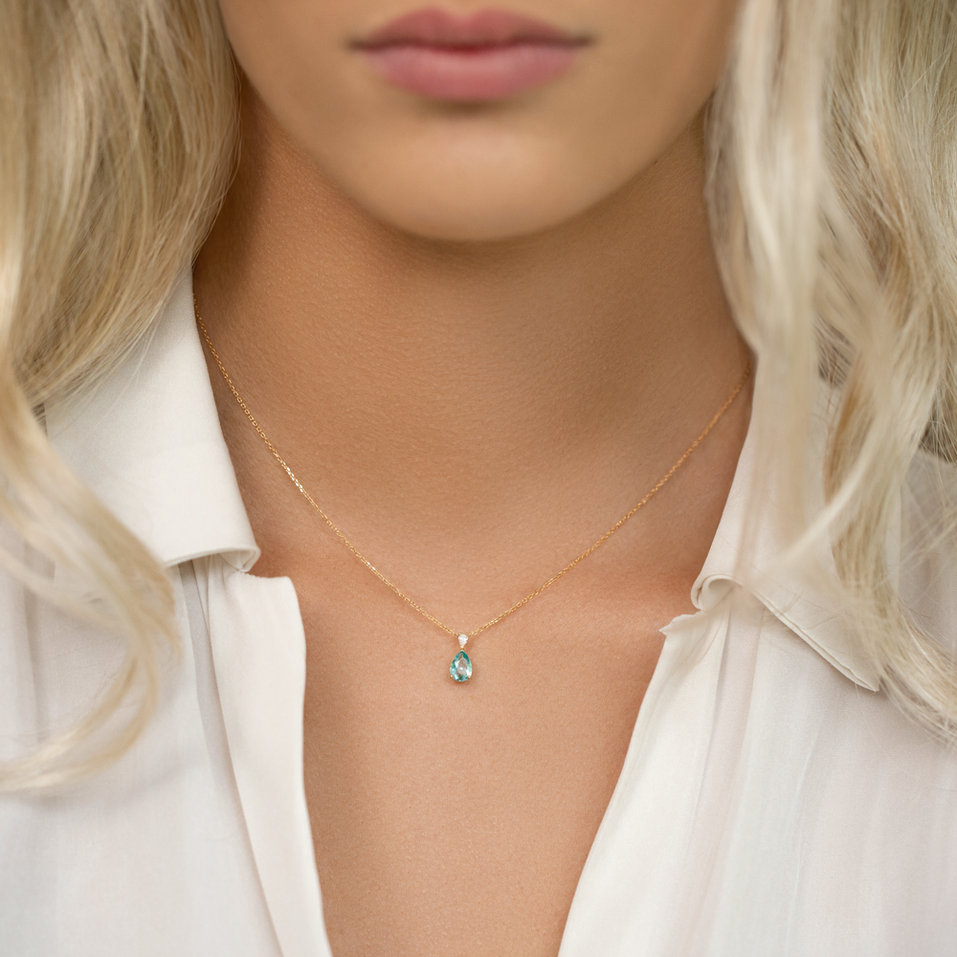 Náhrdelník s diamantom a rhodolitom Whispers of Avalon