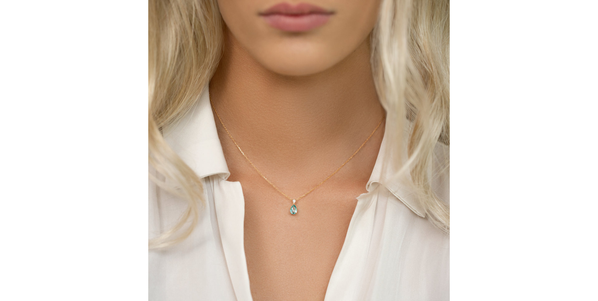 Náhrdelník s diamantom a turmalínom Whispers of Avalon