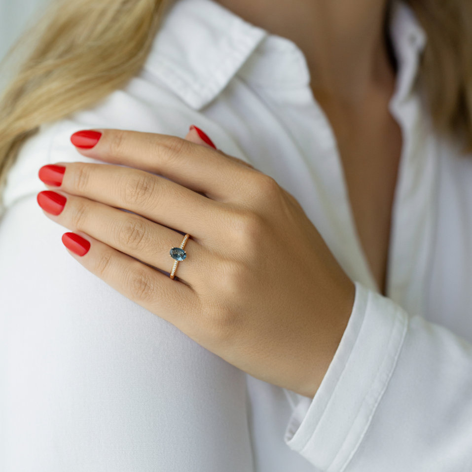 Prsteň s diamantmi a apatitom Pauliene