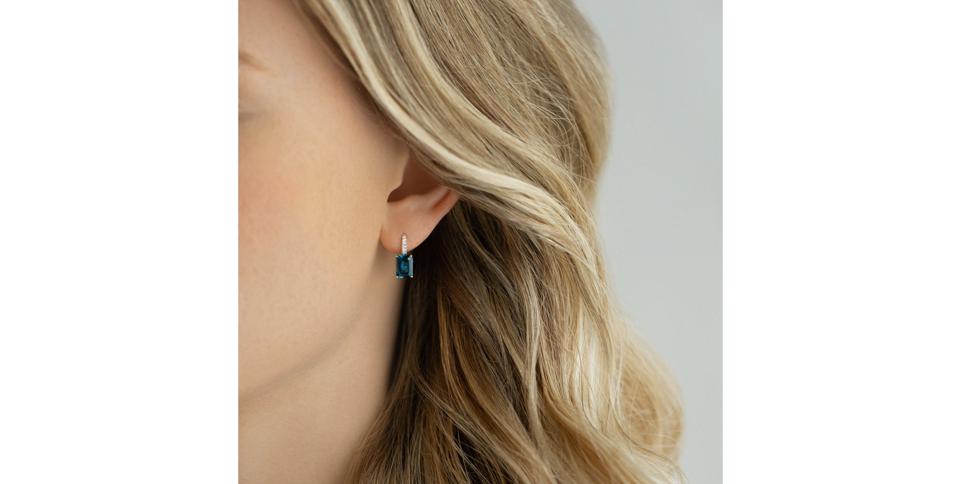 Náušnice s diamantom a topásom Carlotta