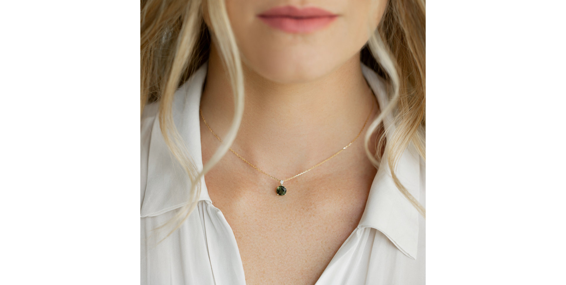 Náhrdelník s diamantom a topásom Seraphina