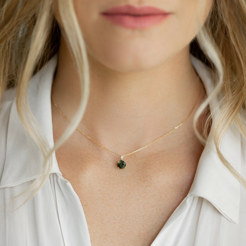 Náhrdelník s diamantom a turmalínom Seraphina