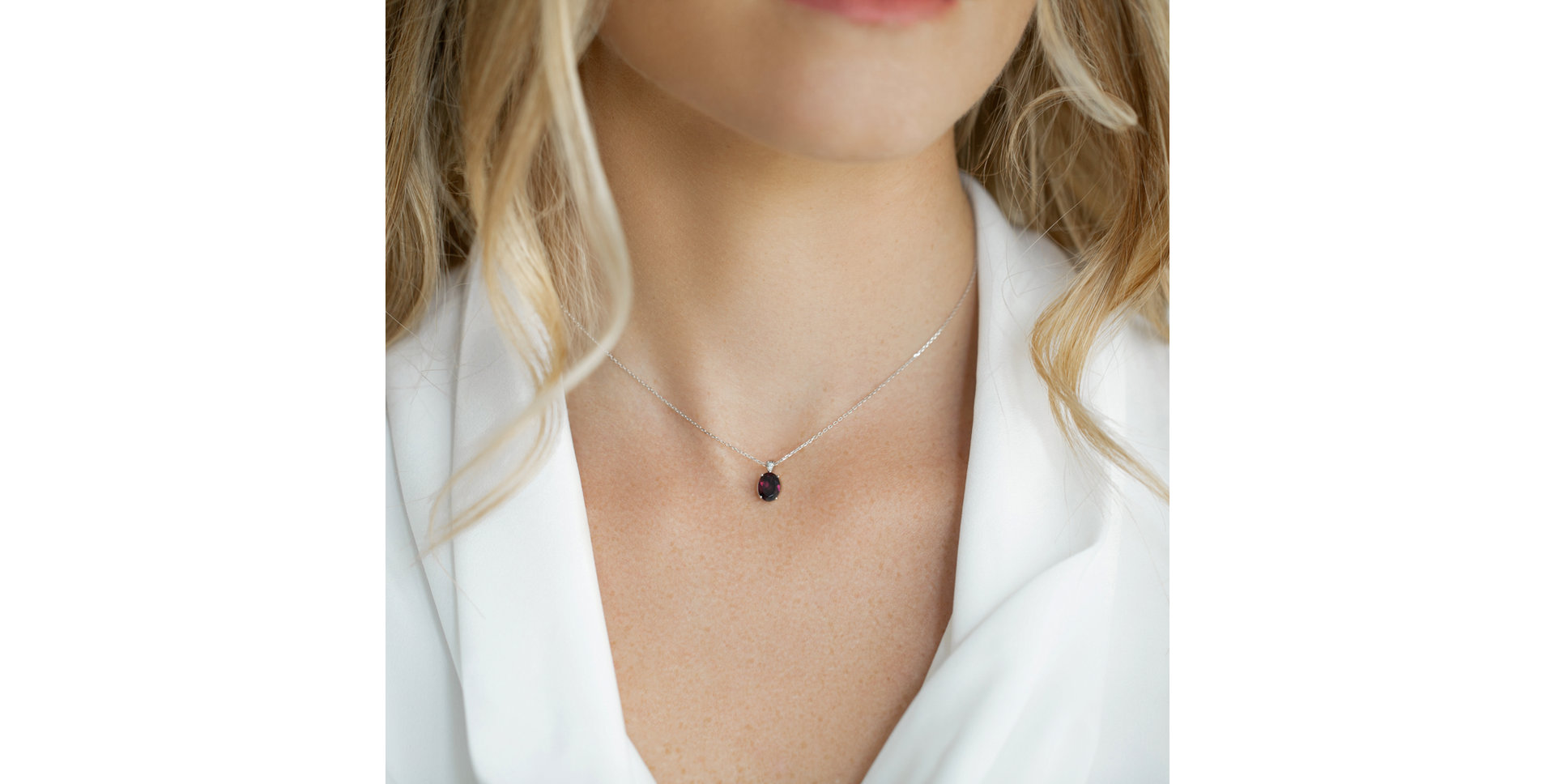 Náhrdelník s diamantom a ametystom Alexandria