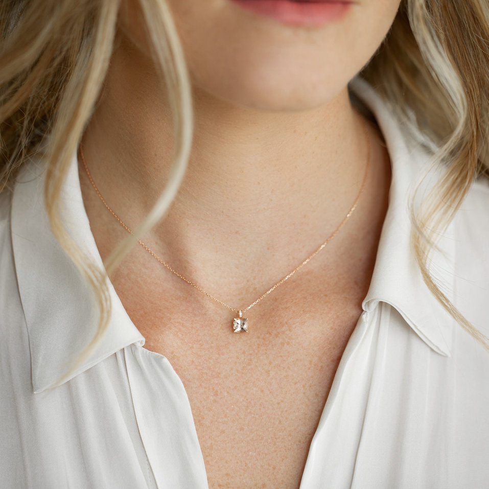 Náhrdelník s diamantmi a topásom Linnea