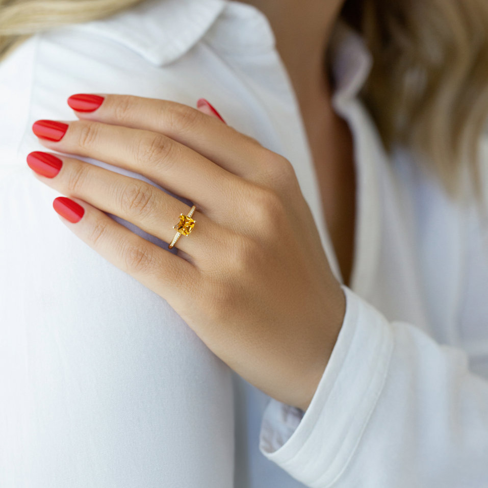 Prsteň s diamantmi a morganitom Melody Harmony