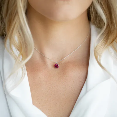 Náhrdelník s diamantmi a rhodolitom Bethy