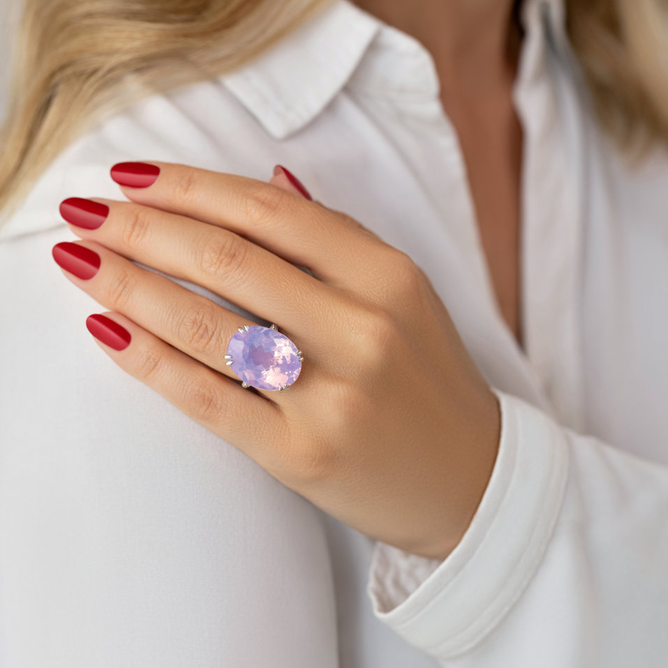 Prsteň s diamantmi a ametystom Lavender Dream