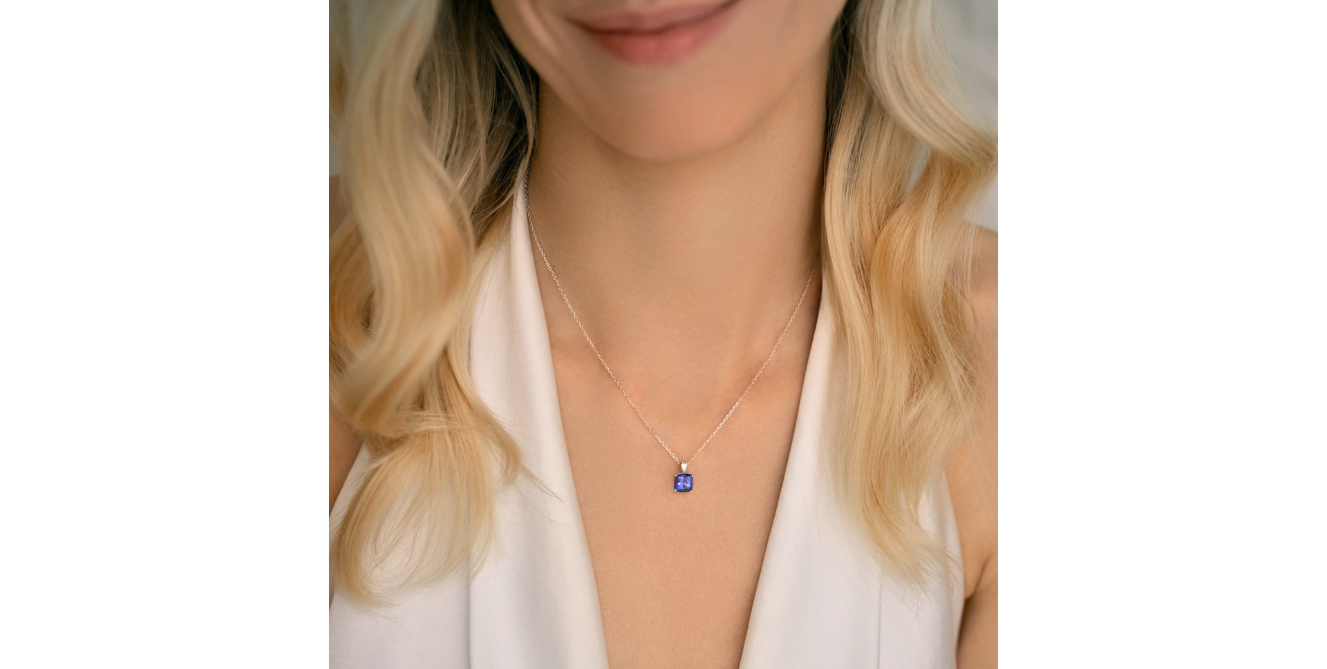 Náhrdelník s diamantom a tanzanitom Marigold