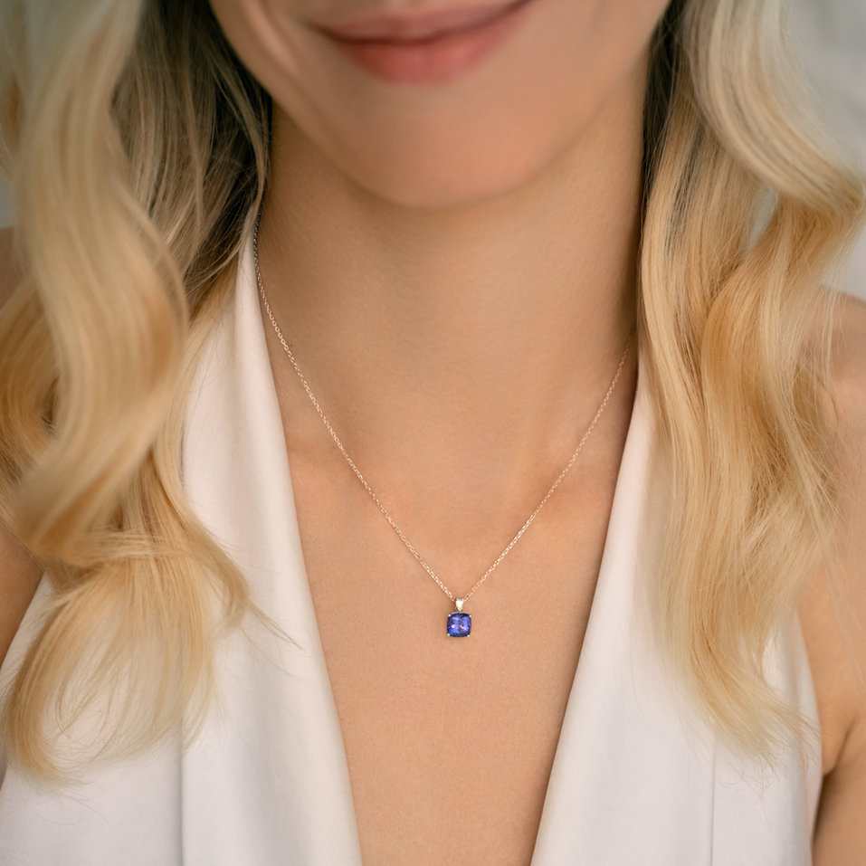 Náhrdelník s diamantom a tanzanitom Marigold