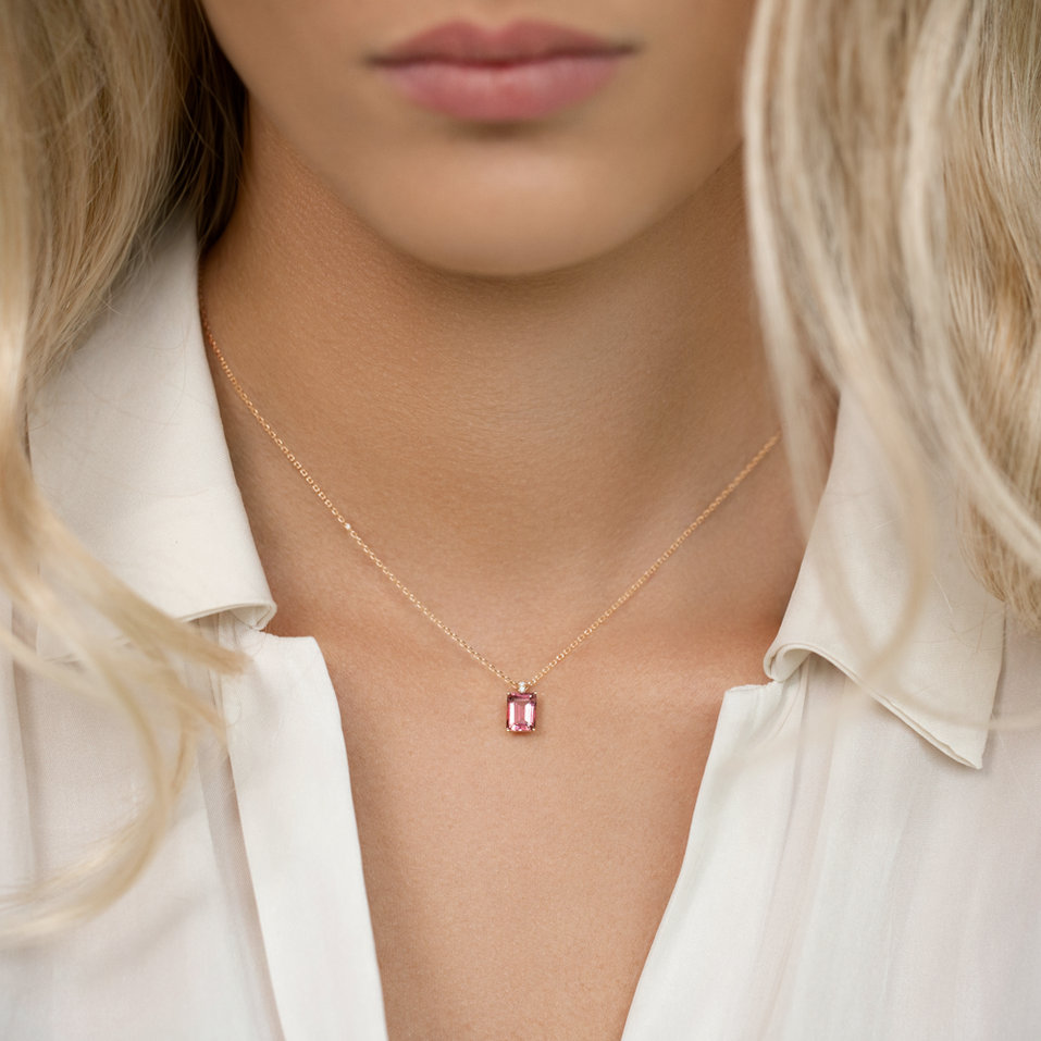 Náhrdelník s diamantmi a citrínom Carlotta