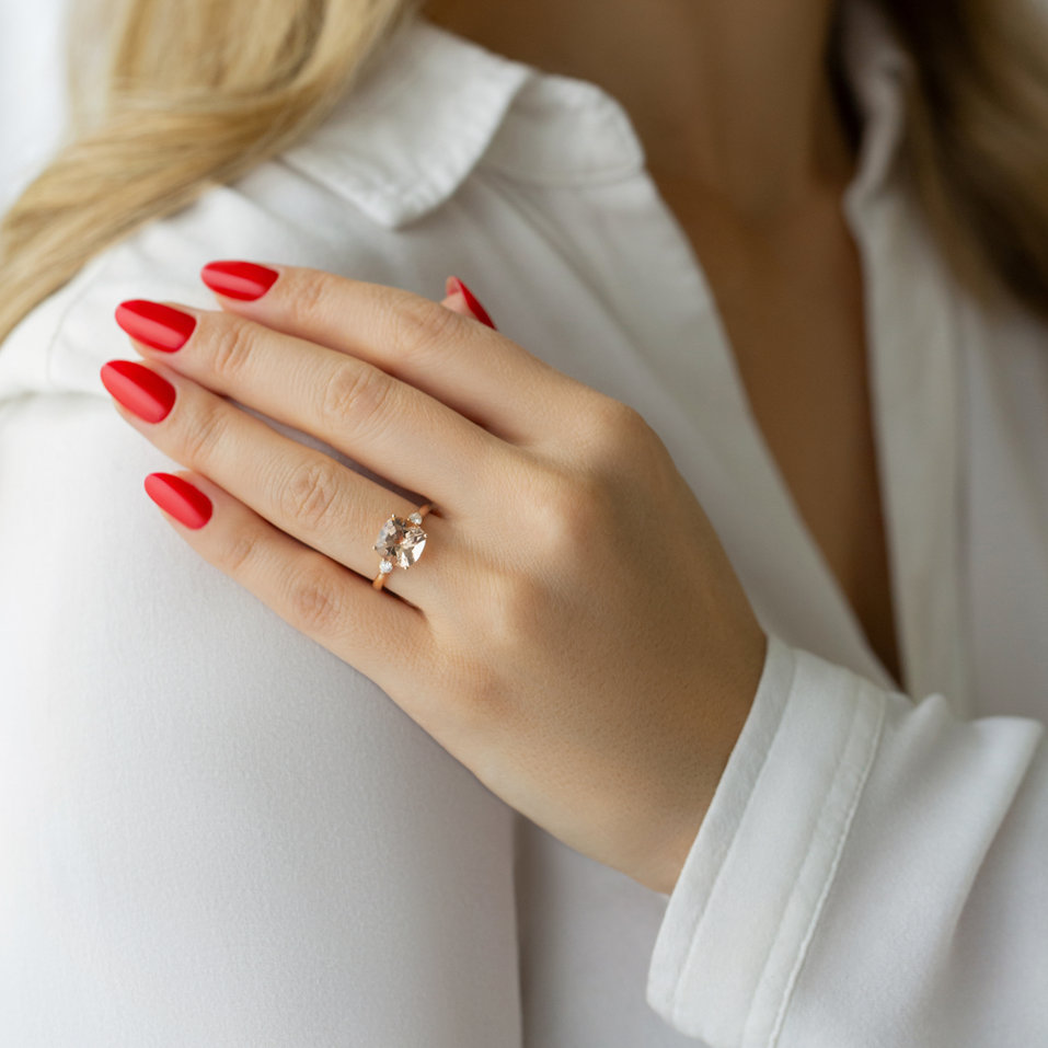 Prsteň s diamantmi a citrínom The Duchess