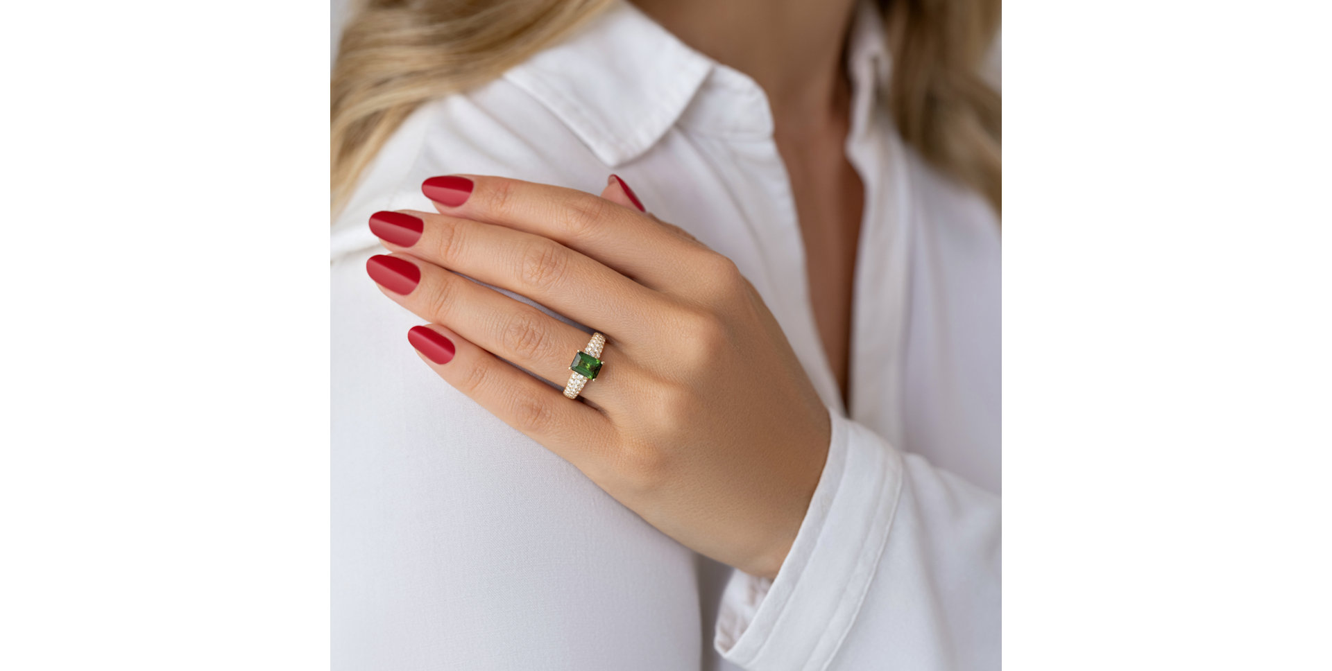 Prsteň s diamantmi a turmalínom Diamond Whisper