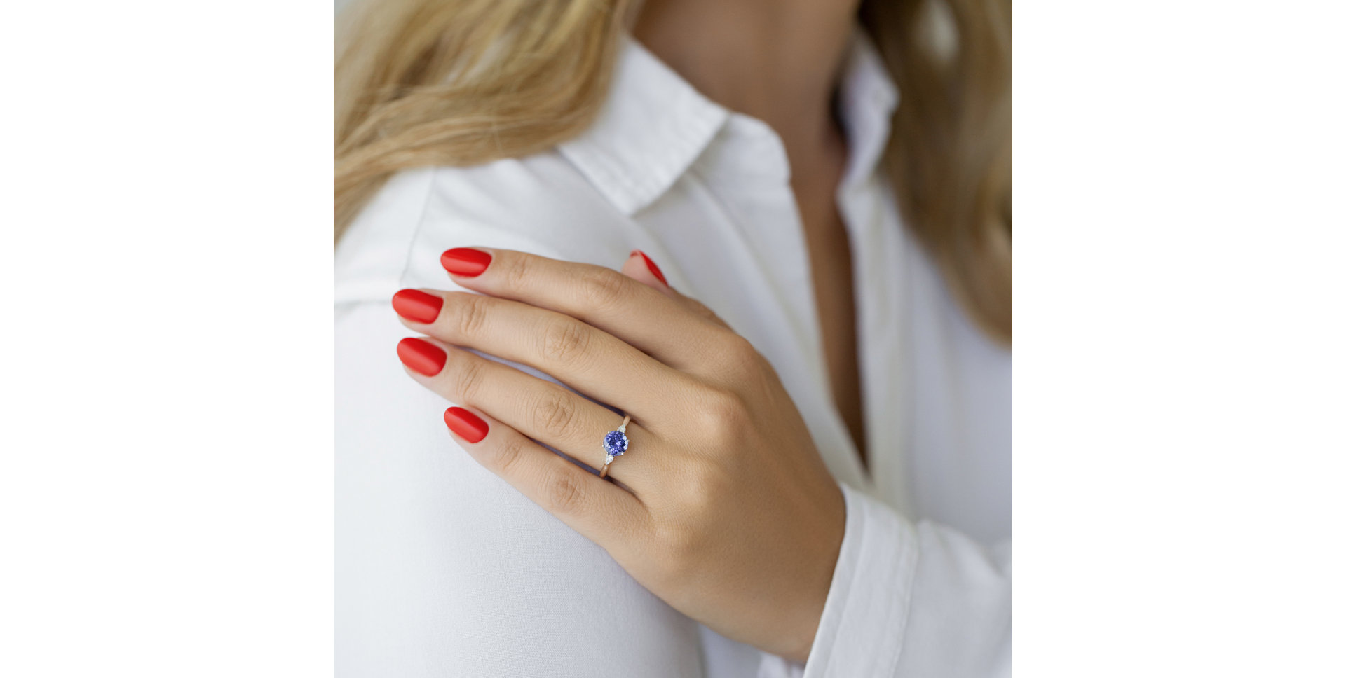 Prsteň s diamantmi a tanzanitom Royal Oasis