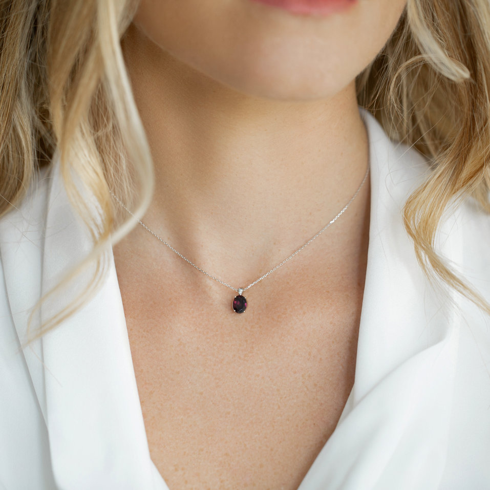 Náhrdelník s diamantom a smaragdom Élise