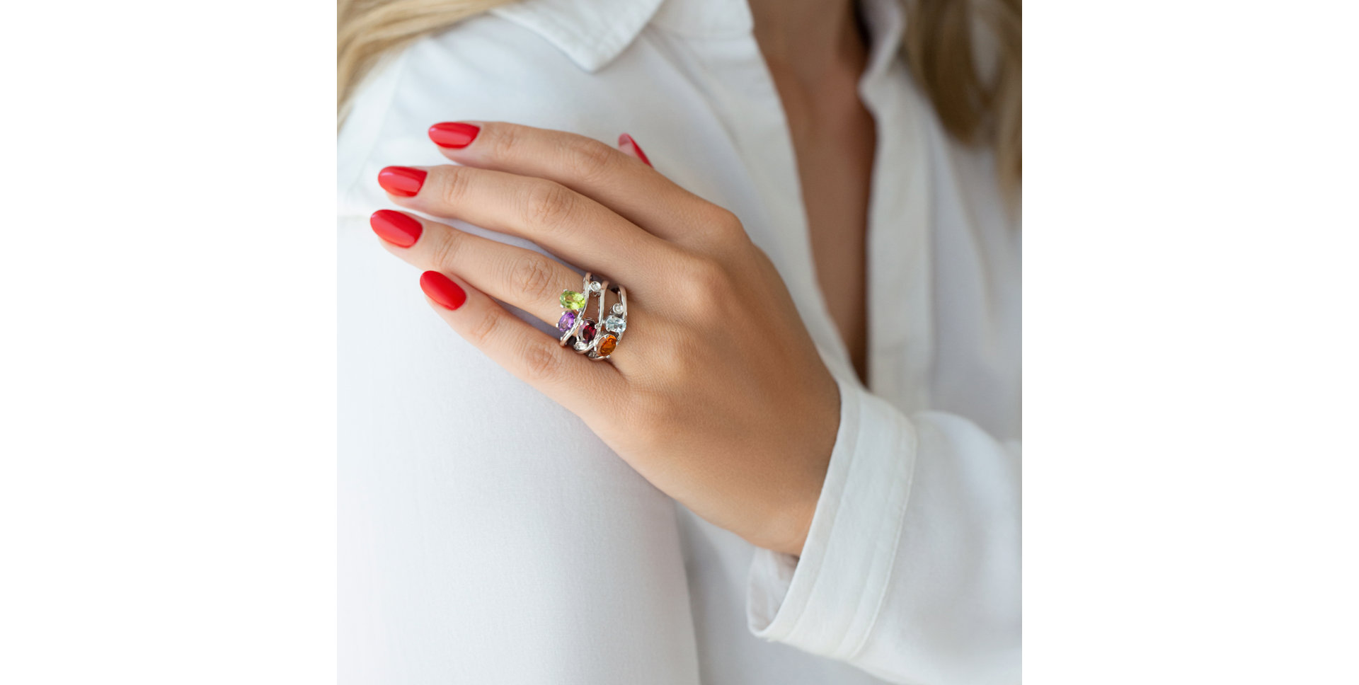 Prsteň s diamantmi a drahokamami Magic World