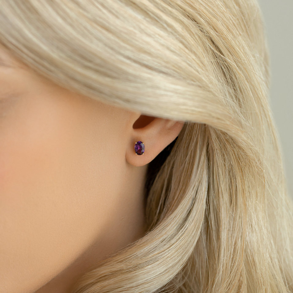 Náušnice s rhodolitom Mystic Abyss