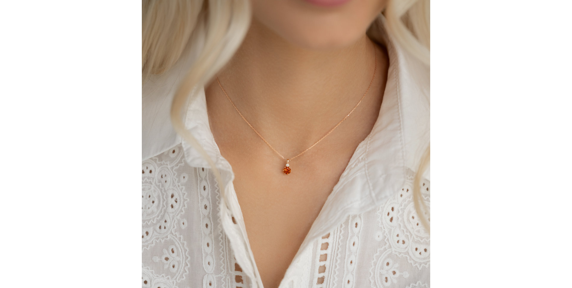 Náhrdelník s diamantom a zafírom Midnight Serenity