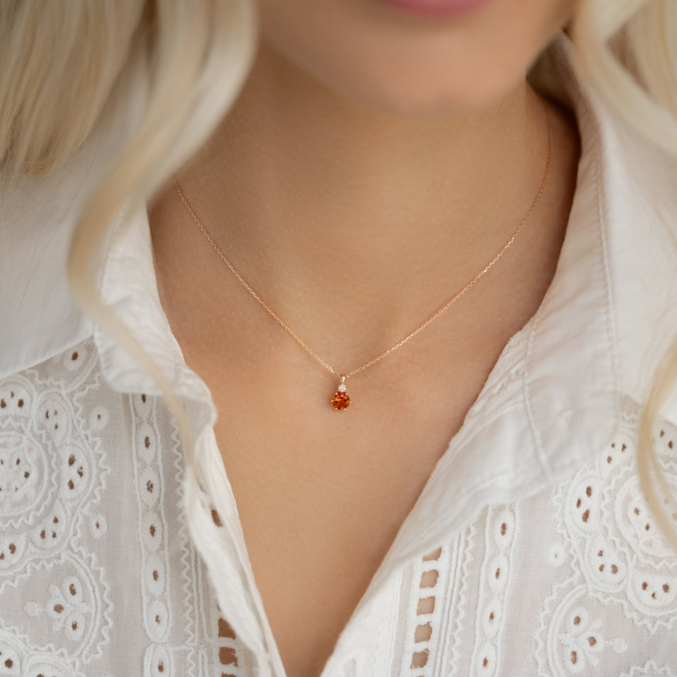 Náhrdelník s diamantom a zafírom Midnight Serenity